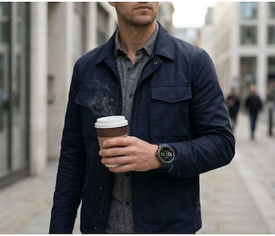 Gravity GT41-2 53mm Smartwatch με Παλμογράφο (Black)