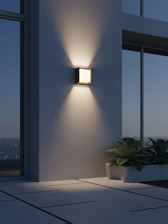 VK Lighting Επιτοίχιο Εξωτερικό Φωτιστικό LED IP65 9W με Θερμό Λευκό Φως