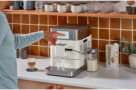 Kitchenaid Kf8 Αυτόματη Μηχανή Espresso 1450W Πίεσης 15bar για Cappuccino με Μύλο Άλεσης Porcelain White 5KES8558BPL