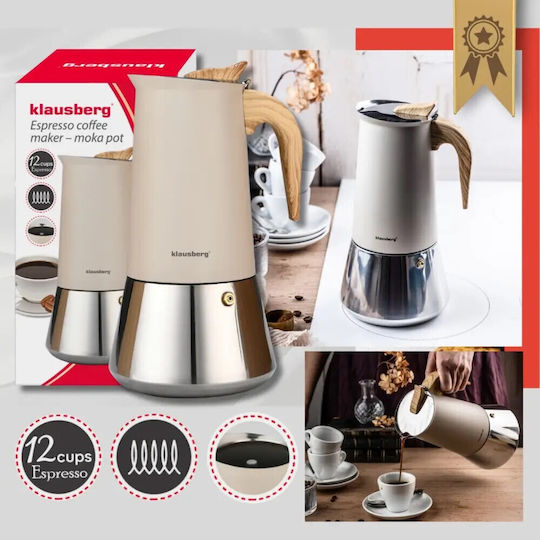 Klausberg Ηλεκτρικό Μπρίκι Espresso Inox Ασημί