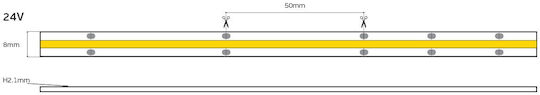 VK Lighting Smart LED Strip Wi-Fi 24V Cold White Light 5m COB Type
