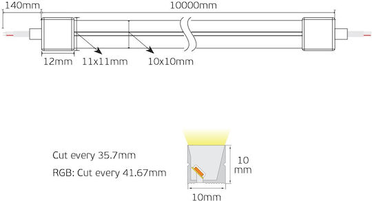 VK Lighting Waterproof Smart LED Strip Wi-Fi 24V RGB Light 3m