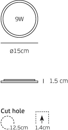 VK Lighting Χωνευτό LED Panel 9W