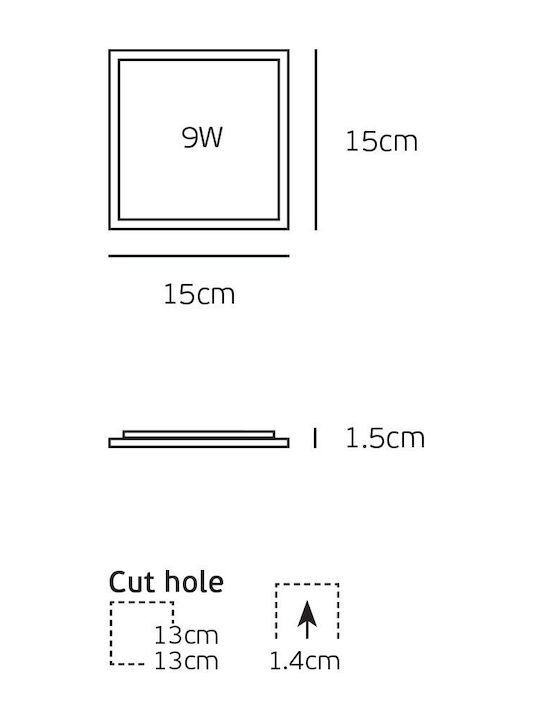 VK Lighting LED-Panels 9W mit Warm zu kühlem Weiß Licht