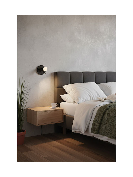 VK Lighting Φωτιστικό Τοίχου με Ντουί G9 και Διακόπτη Μαύρο