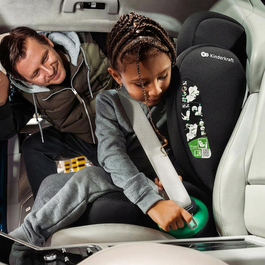 Kinderkraft Junior Fix 2 Plus Καθισματάκι Αυτοκινήτου High-back Booster i-Size με Isofix Black