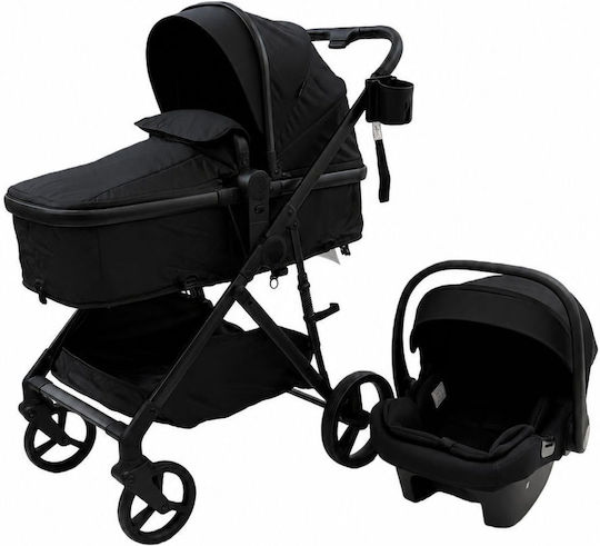 Homeone Reversible 3 in 1 Baby Stroller Suitable From 6+ Months Black