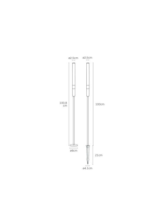 VK Lighting Φωτιστικό Δαπέδου LED 1W 100cm