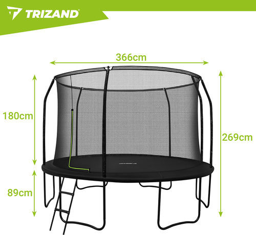 Trizand Trampolin Für Draußen Mit 366cm Durchmesser Und Netz Und Leiter