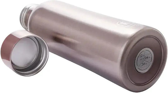 Casa Bugatti Sticlă Termos Oțel Inoxidabil Fără BPA 500ml Rose Gold cu Buclă și Pai