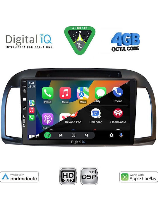 Digital IQ Car Audio System for Nissan Micra 2002-2010 (Bluetooth/USB/WiFi/GPS/Apple CarPlay/Android Auto) with 9" Touch Screen