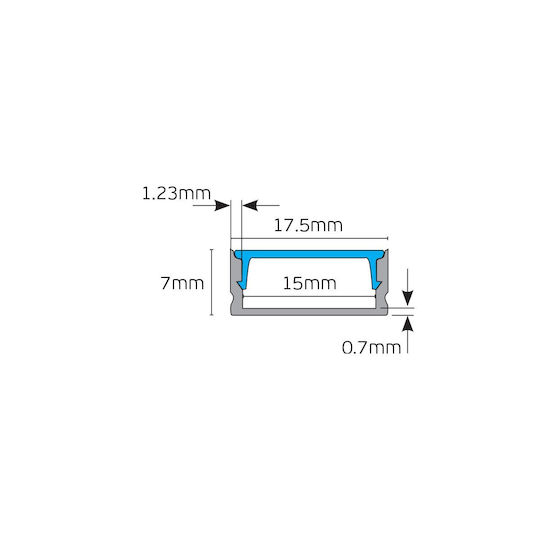 VK Lighting LED-Streifen Aluminiumprofil mit Opal Abdeckung 200x0,2x0,2cm