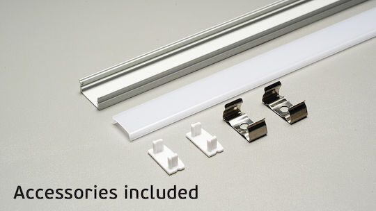 VK Lighting LED-Streifen Aluminiumprofil mit Opal Abdeckung 200x0,2x0,2cm