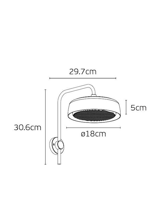 VK Lighting Στεγανό Επιτοίχιο Εξωτερικό Φωτιστικό LED 2700K 18x18εκ.