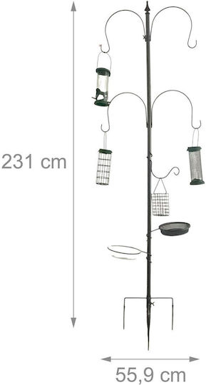 Relaxdays Alimentator Pentru Păsări în Culoare Gri