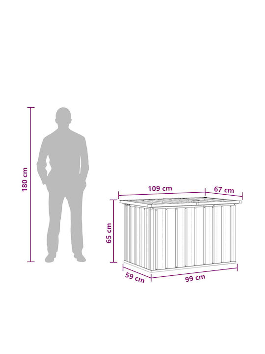 vidaXL Outdoor Storage Box Metal Brown L109xW67xH65cm