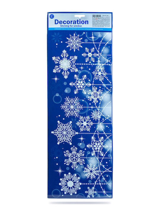 Autocolant Transparent De Crăciun Pentru Fereastră Sclipici 53 Cm Decor Reutilizabil Fără Adeziv