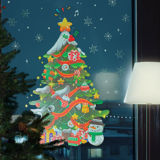 Christmas Tree Sticker 62 X 70 Cm Wall Door Window Adhesive Festive Pvc Decor