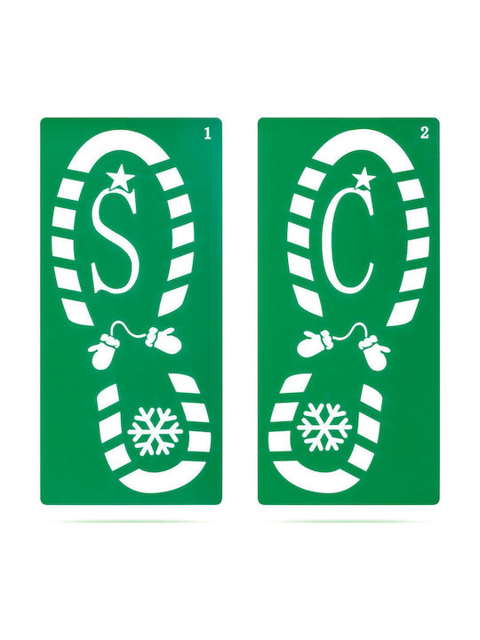 Șabloane Set Urme Moș Crăciun 30.5x14 Cm 4 Bucăți Plastic