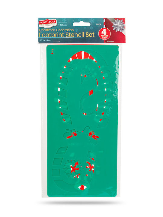 Șabloane Set Urme Moș Crăciun 30.5x14 Cm 4 Bucăți Plastic