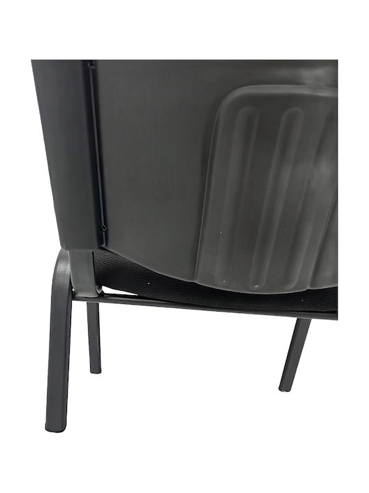 Καρέκλα Επισκέπτη Steelix σε Μαύρο Χρώμα 58x54x77cm