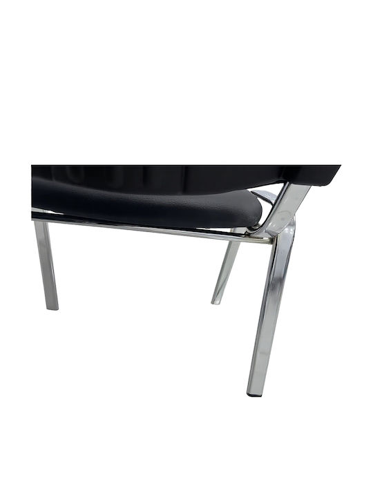 Visitor Chair Steelix in Black Colour 58x54x77cm