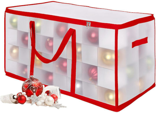 Christmas Bauble Storage Box Relaxdays Transparent Red 37x36x73 Cm 3 Compartments