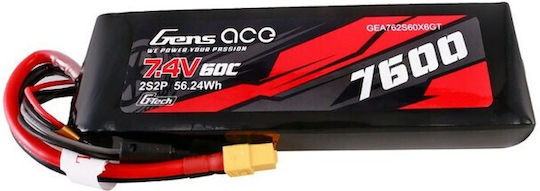 Gens Ace Baterie Li-Po 7.4V 7600mAh 60C 2S XT60 pentru Vehicul RC