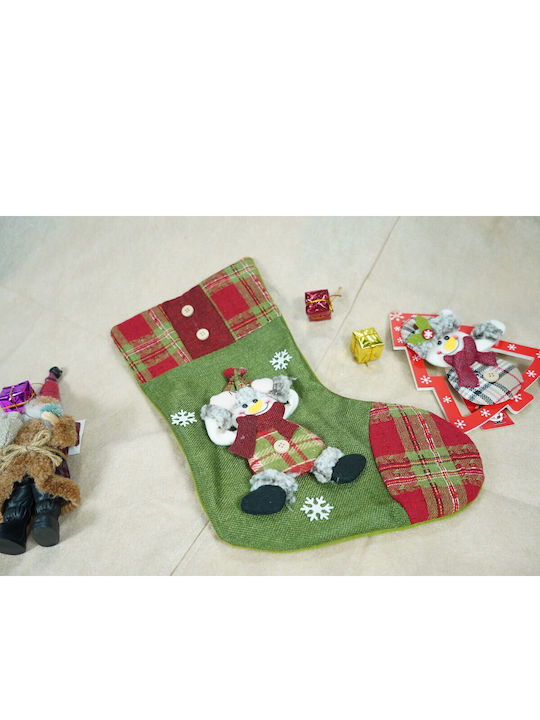 Ciorap Decorativ De Crăciun Cu Elf M30xL20cm Verde