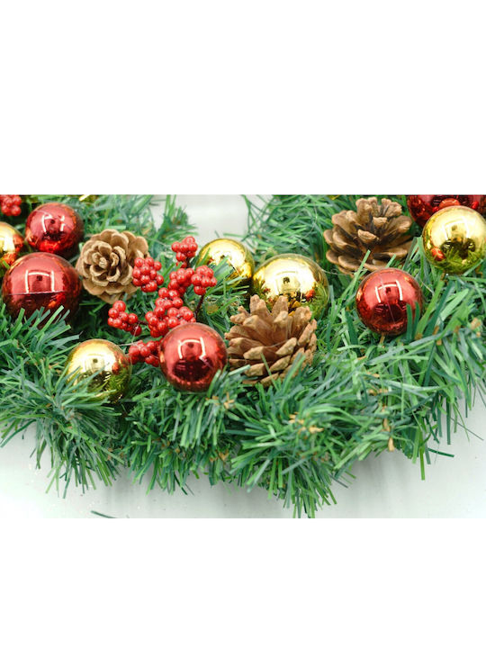 Alista Home Weihnachtskranz aus Kunststoff mit einem Durchmesser von 40cm Rote