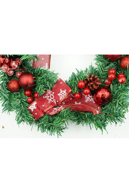 Alista Home Christmas Decorative Plastic Wreath with Diameter 35cm Red
