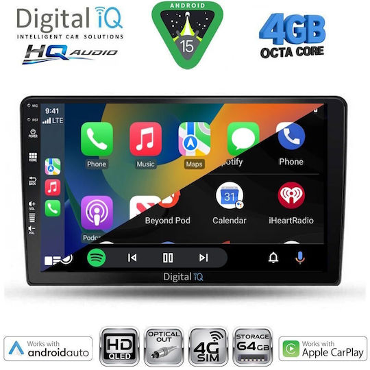 Digital IQ Ηχοσύστημα Αυτοκινήτου για Renault Logan Dacia Duster / Logan / Sandero 2006-2012 (Bluetooth/USB/WiFi/GPS/Apple-Carplay/Android-Auto) με Οθόνη Αφής 9"