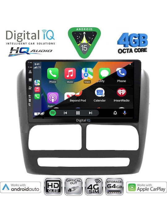Digital IQ Car Audio System for Fiat Doblo 2010-2015 (Bluetooth/USB/WiFi/GPS/Apple CarPlay/Android Auto) with 9" Touch Screen