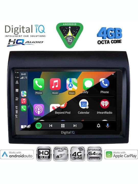 Digital IQ Car Audio System for Fiat Ducato 2006-2011 Bluetooth USB WiFi GPS Apple CarPlay Android Auto with 9" Touch Screen