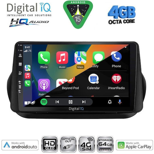 Digital IQ Ηχοσύστημα Αυτοκινήτου για Fiat Ducato 2006-2011 (Bluetooth/USB/WiFi/GPS/Apple-Carplay/Android-Auto) με Οθόνη Αφής 9"