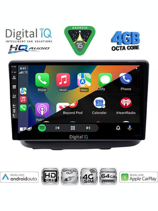 Digital IQ Car Audio System for Fiat Doblo 2002-2009 Bluetooth USB WiFi GPS Apple CarPlay Android Auto with 10" Touch Screen