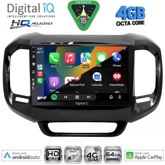 Digital IQ Ηχοσύστημα Αυτοκινήτου για Fiat Toro 2017 (Bluetooth/USB/WiFi/GPS/Apple-Carplay/Android-Auto) με Οθόνη Αφής 9"