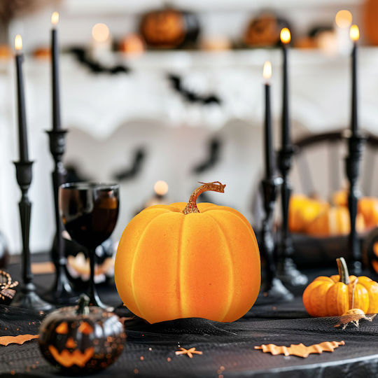 Decorativ Dovleac De Halloween 16 5 Cm Negru Spumă Sclipici Decorațiune De Masă Ornament Festiv De Toamnă