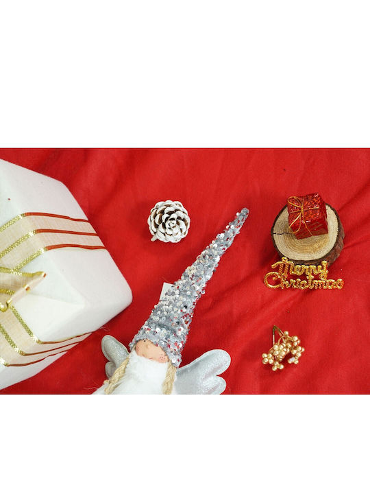 Weihnachtsengel Anhänger Alista Home Weißes Graues Textil 53 cm