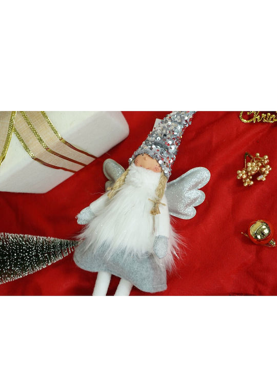 Weihnachtsengel Anhänger Alista Home Weißes Graues Textil 53 cm