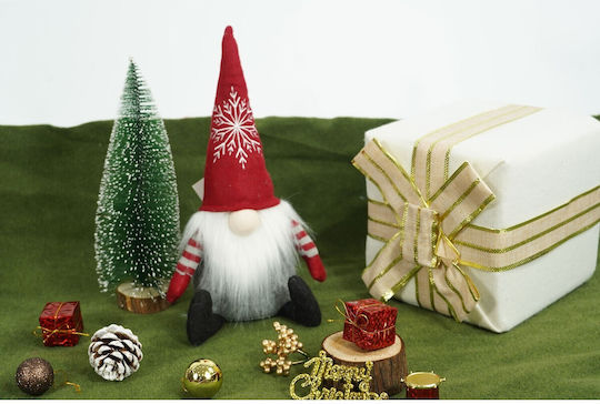 Christmas Elf Ornament Red Hat Alista Home Red Gray Textile 31 Cm