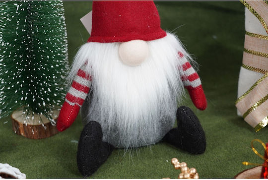 Christmas Elf Ornament Red Hat Alista Home Red Gray Textile 31 Cm