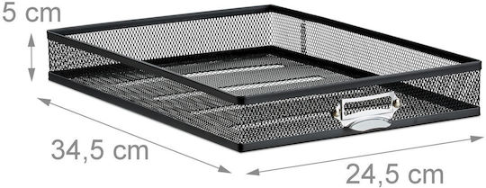 Relaxdays Office Document Organizer 5 Compartments A4 Size 29 X 27.5 X 35.5 Cm Steel Black