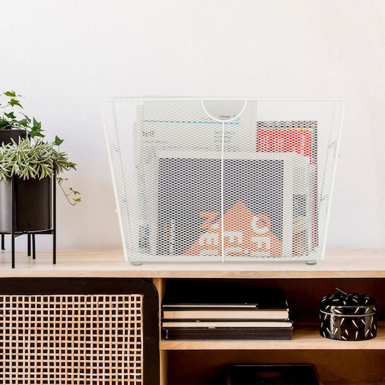 Relaxdays Document Holder Metal White 27x39x17 Cm
