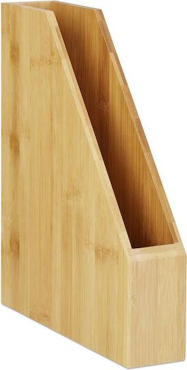Relaxdays Set Suport Documente Din Bambus A4 A6 Culoare Naturală Dimensiuni 29.5x25.5x6cm 17x14x3.5cm