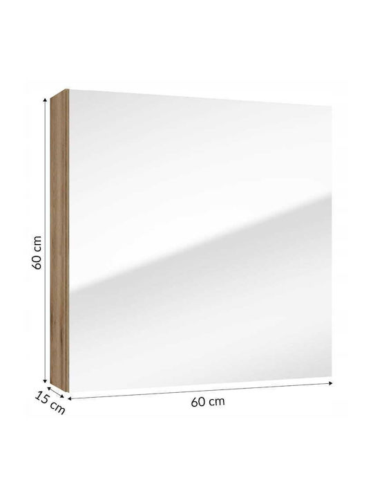 Deftrans Badezimmerspiegel mit Schrank 60x60cm