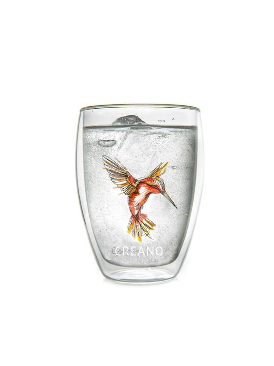 Creano Cană Sticlă Roșie 250ml