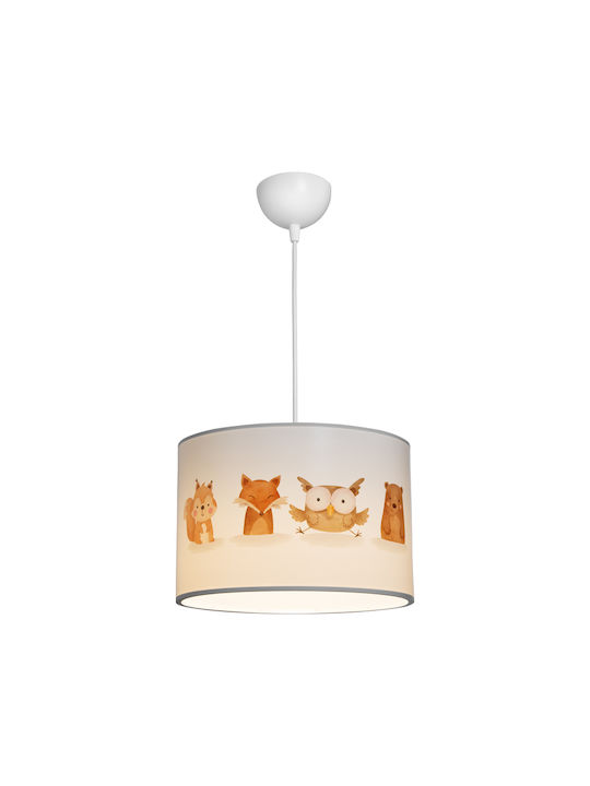 Pakketo Wooda Single-Light Kids Ceiling Pendant Light Made of Plastic 20W with E27 Socket 30x20cm