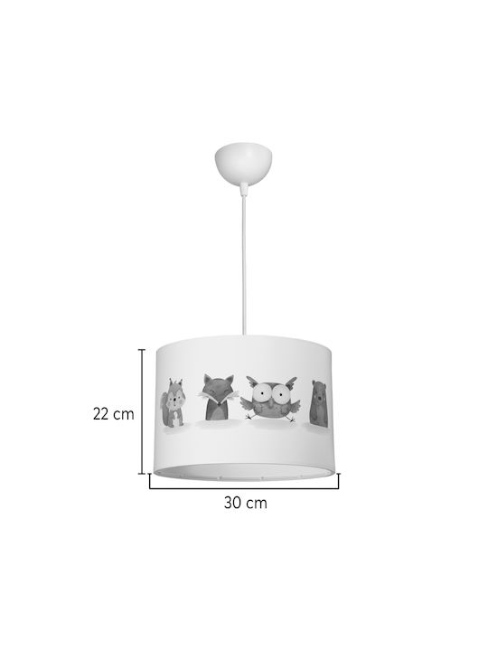 Pakketo Wooda Single-Light Kids Ceiling Pendant Light Made of Plastic 20W with E27 Socket 30x20cm