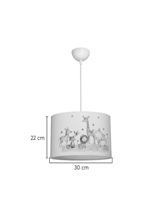 Pakketo Tots Single-Light Kids Ceiling Pendant Light Made of Plastic 20W with E27 Socket 30x20cm